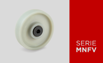 Ruote monolitiche in nylon + fibra di vetro per alte temperature